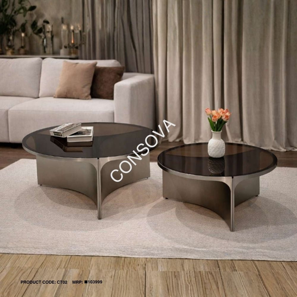 Smoked Glass Nesting Tables