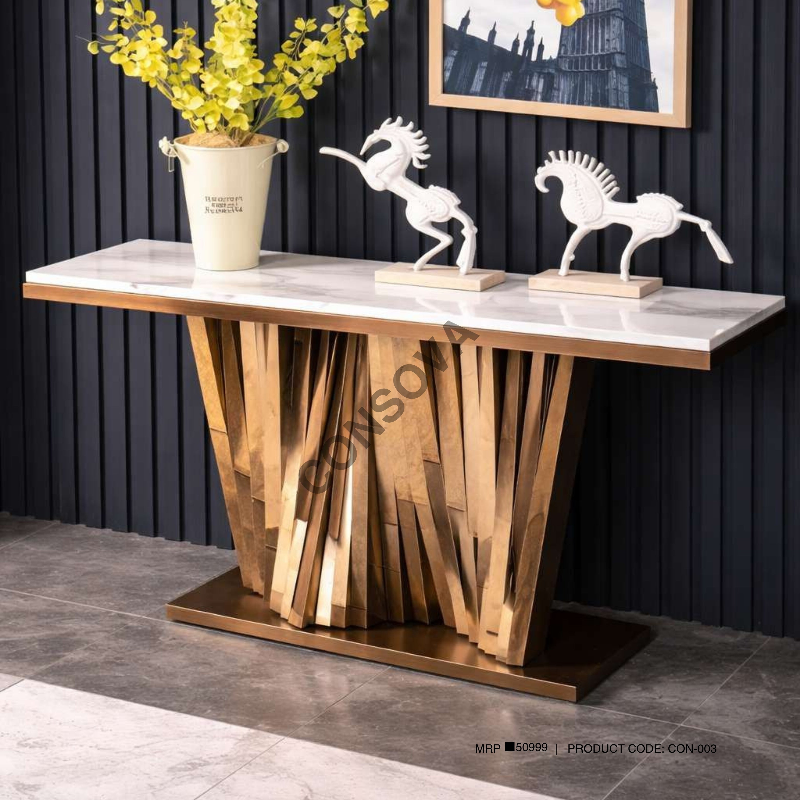 Rose Gold Console Table