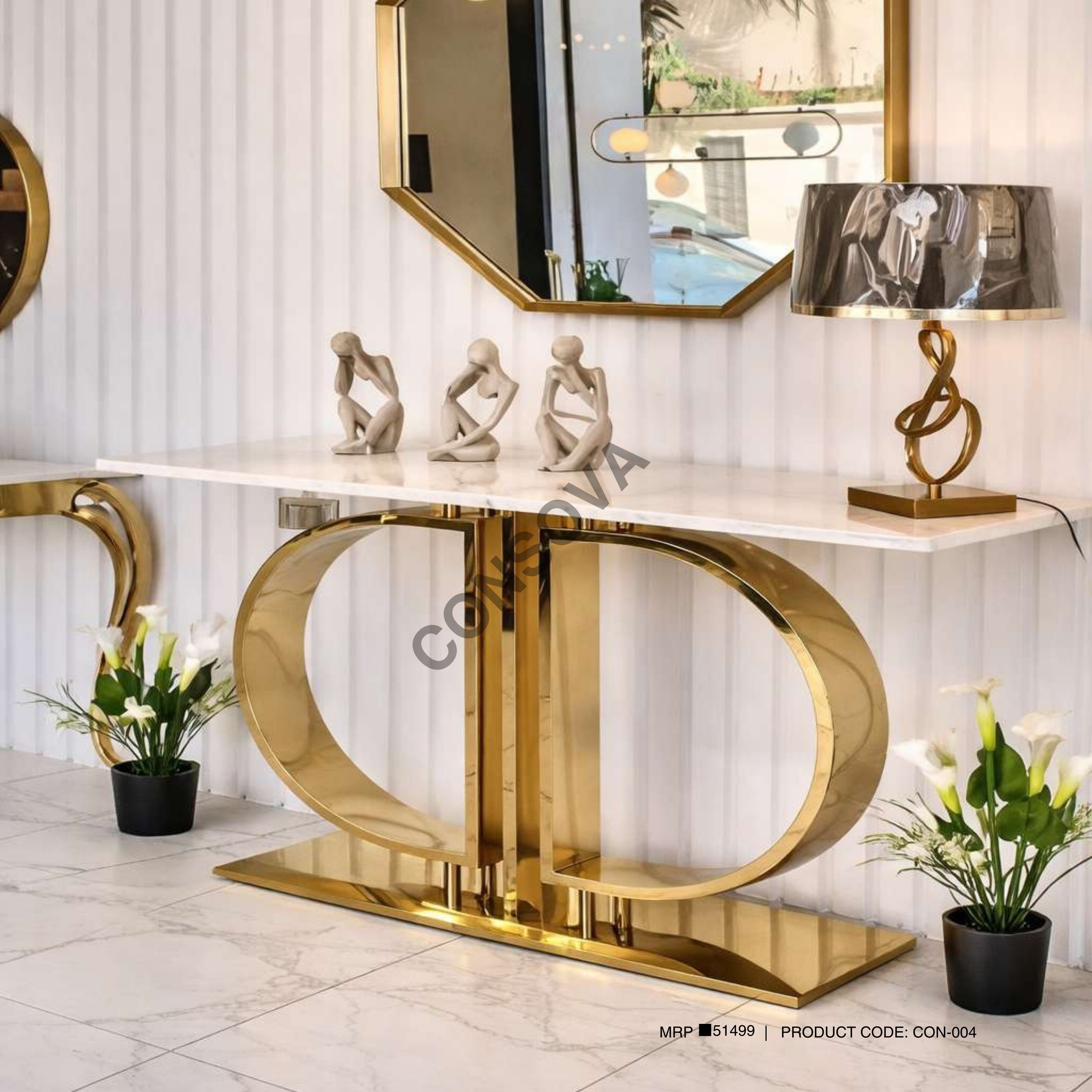 2D Marble Console Table