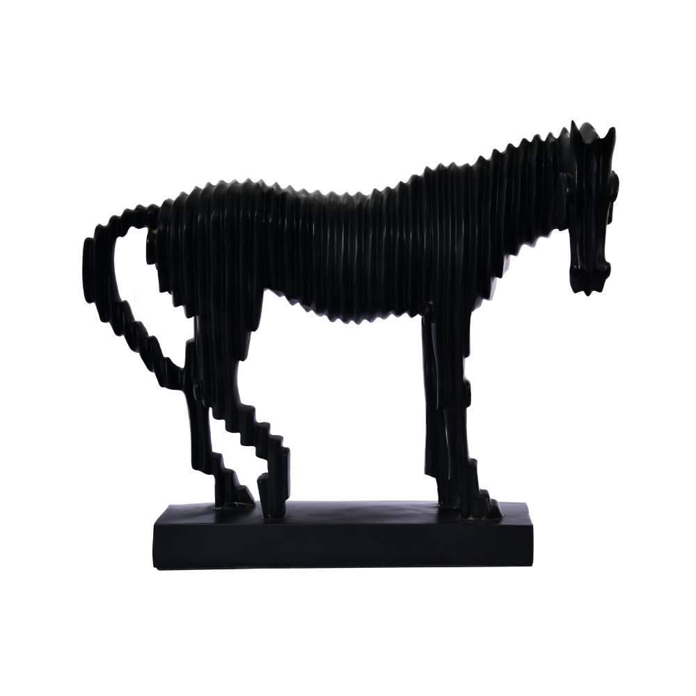 Royal Black Horse Sculpture