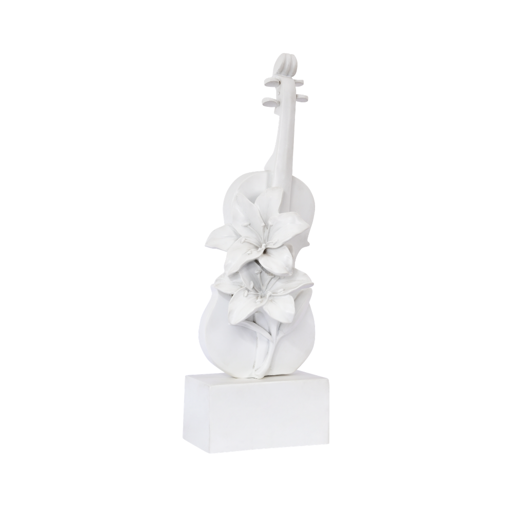 White Glitter Floral Vase