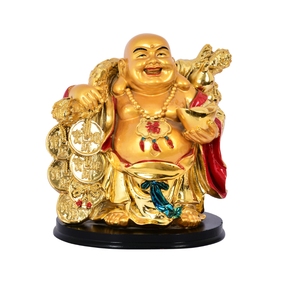 Golden Laughing Buddha Spiritual Artifact
