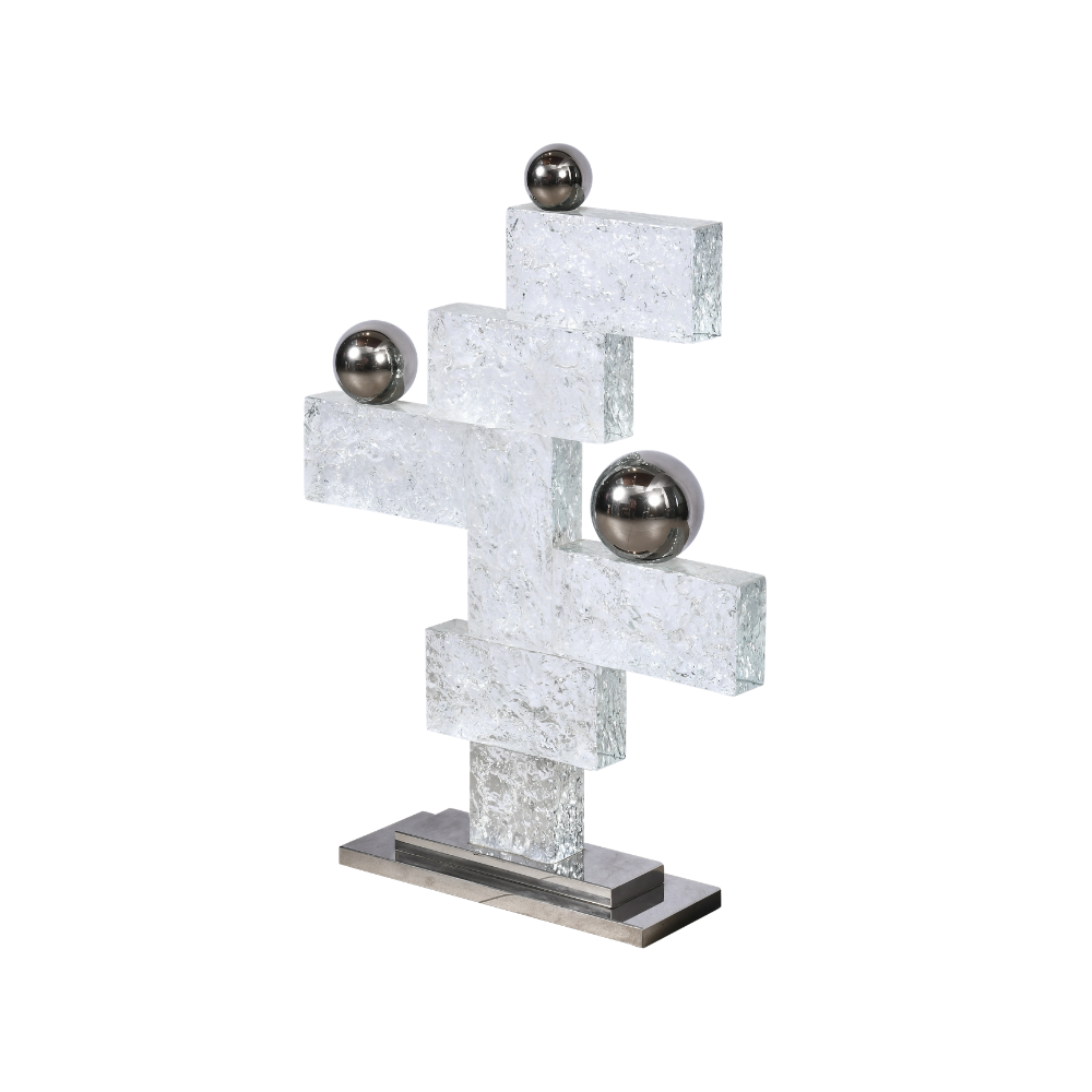 Modern Geometric Crystal Sculpture